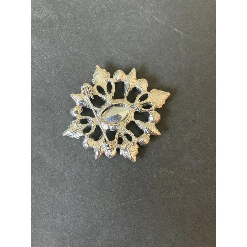 Flapper Starburst Unbranded Turquoise Stones Silver Metal Brooch Scarf Lapel Pin